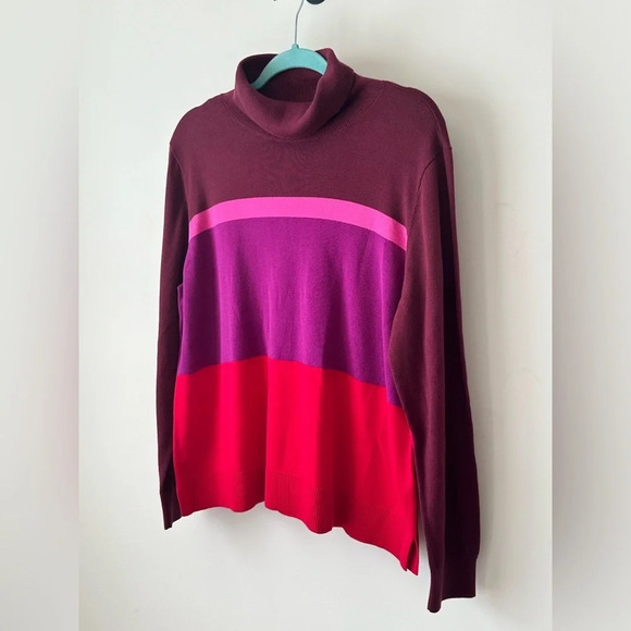 Lands End Turtleneck - Fuchsia Plum Block - Size XLP - NWT - Picture 6 of 12